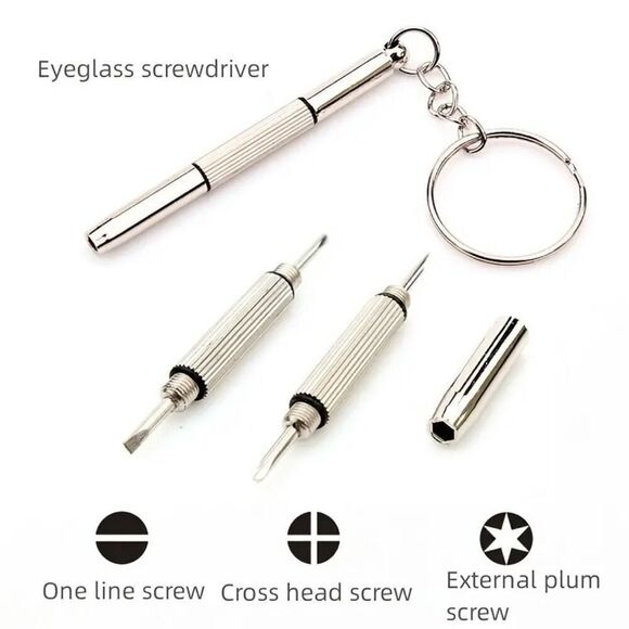 NWT Compact 3-in-1 Eyeglass Repair Screwdriver Kit Glasses Watches Phones Tool - Picture 1 of 11